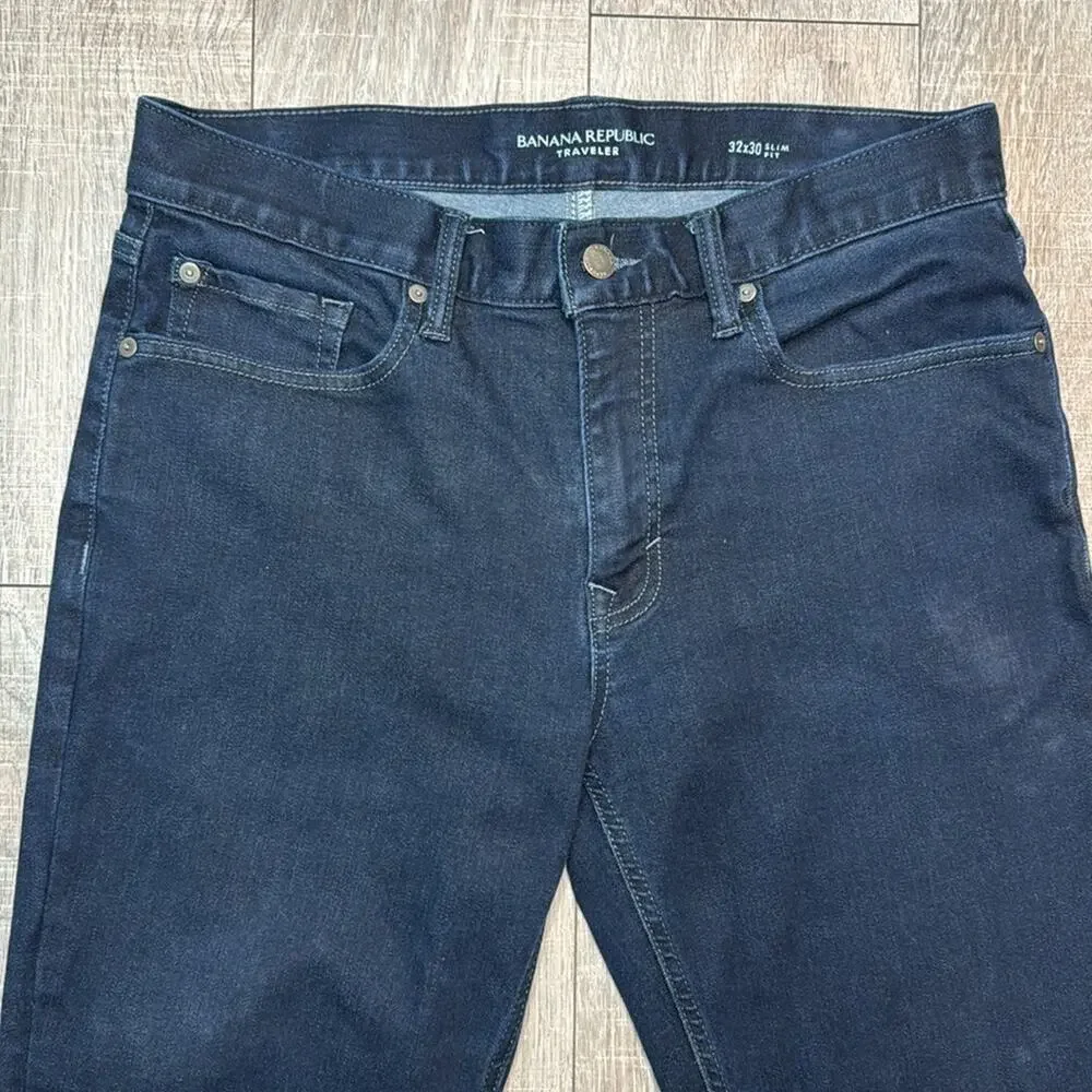 BANANA REPUBLIC Traveler Men’s Dark Wash Slim Fit Denim Jeans